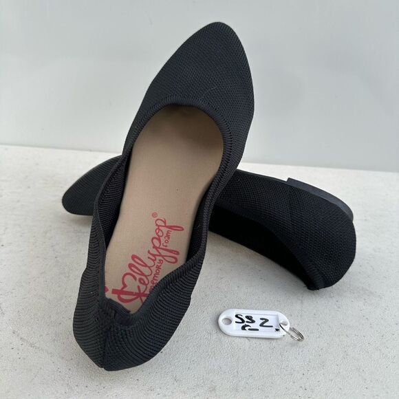 Jellypop Apex Memory Foam Knit Slip On Black Flats Ballet Womens Size 8,5M New - Picture 1 of 8